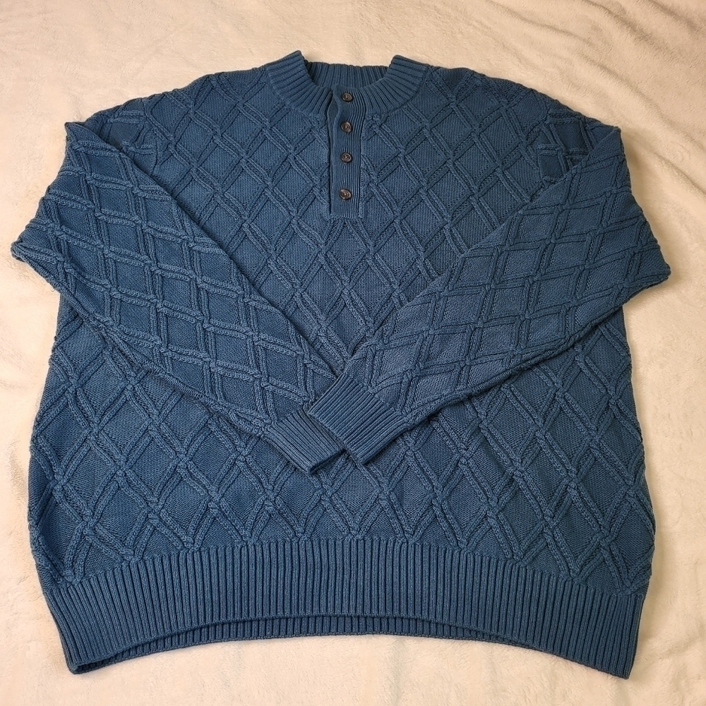 Norm Thompson Sweater. Teal/Blue. Cotton Blend. Men's XL NWOT